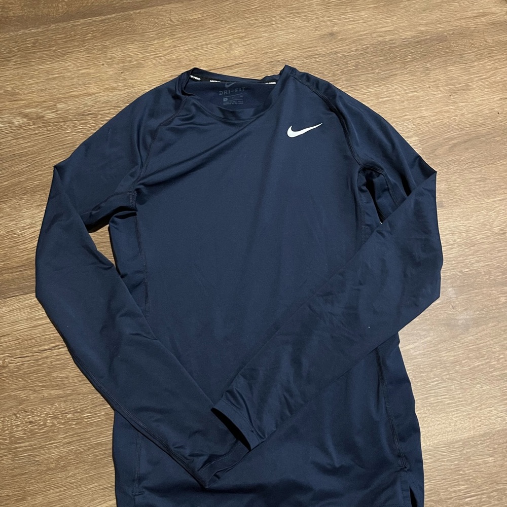 Nike Blue Long Sleeve Compression Tee